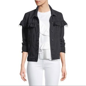 Paige Heidi Button Front Black Denim Jacket SizeXS